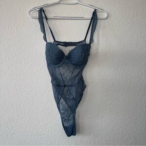 Elegant Lace Bodysuit in Blue